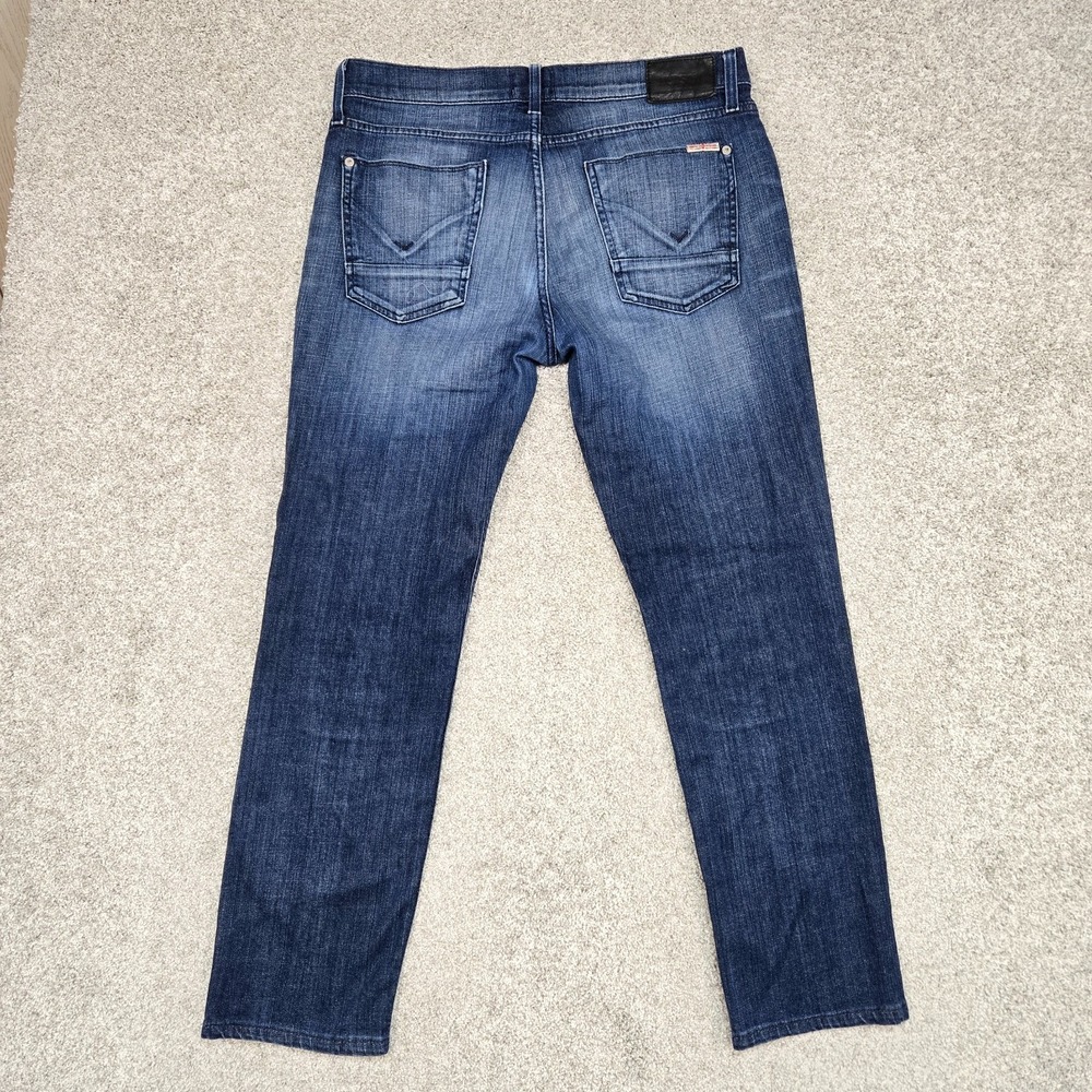 Hudson Jeans Men 33x30 (fits 34x29) Blue Blake Slim Straight Fit Zip Fly Stretch